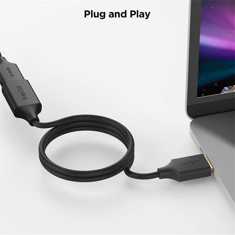 QGeeM QG-HD19 4K HDMI 2.0 Extension Cable Supports 3D, HD, 2160p, Compatible With Roku Fire Stick 1m Length