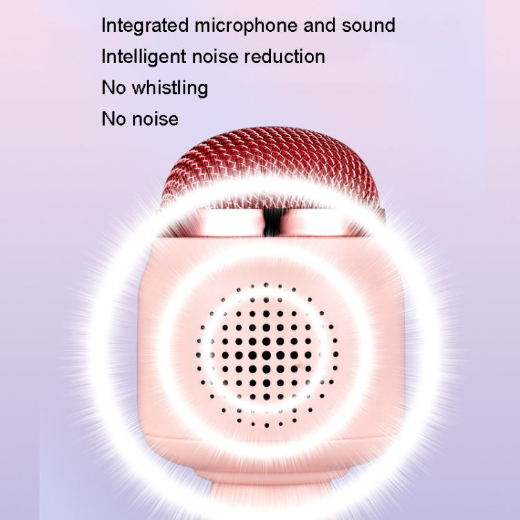 Children Wireless Microphone Bluetooth Phone Singing Microphone(Pink)