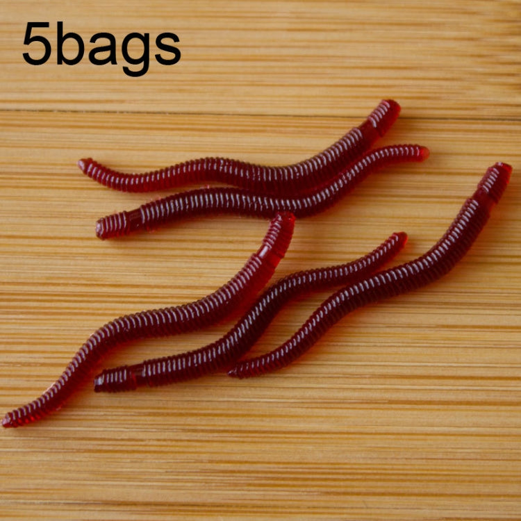3.5cm Fishy Red Earthworm Bait Luminous Fish Lure, 5bags 20pcs/bag, 5bags 50pcs/bag, 5bags 100pcs/bag, 5bags 200pcs/bag