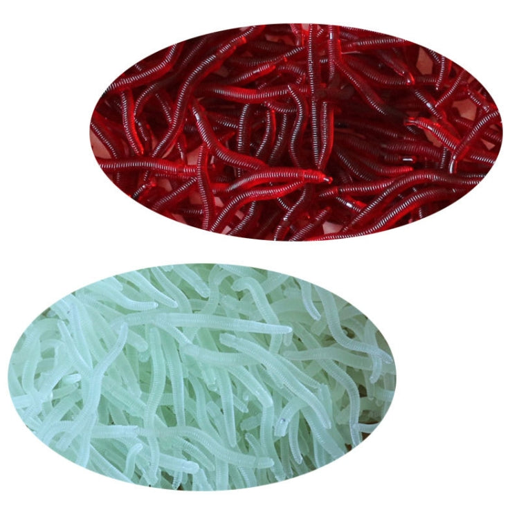 3.5cm Fishy Red Earthworm Bait Luminous Fish Lure, 5bags 20pcs/bag, 5bags 50pcs/bag, 5bags 100pcs/bag, 5bags 200pcs/bag