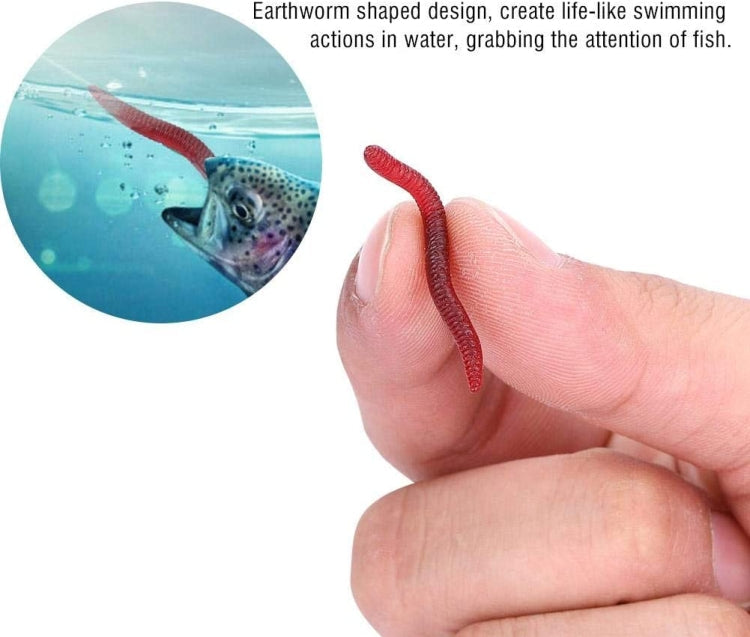 3.5cm Fishy Red Earthworm Bait Luminous Fish Lure, 5bags 20pcs/bag, 5bags 50pcs/bag, 5bags 100pcs/bag, 5bags 200pcs/bag