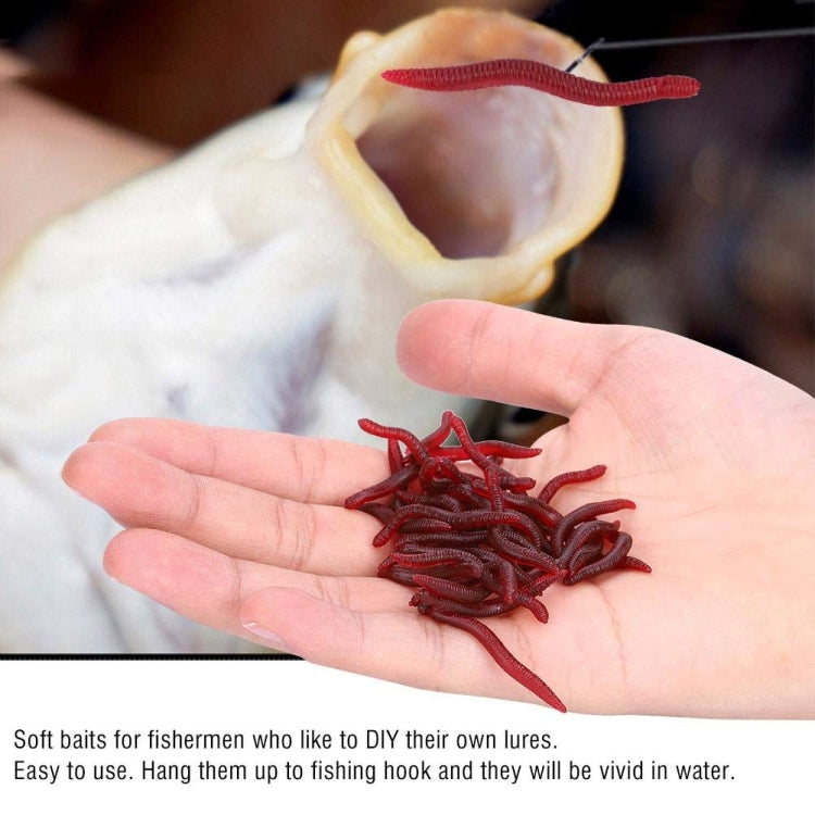 3.5cm Fishy Red Earthworm Bait Luminous Fish Lure, 5bags 20pcs/bag, 5bags 50pcs/bag, 5bags 100pcs/bag, 5bags 200pcs/bag