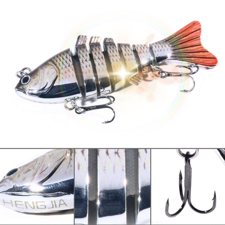 HENGJIA 10cm 24g Bionic Multi-Section Fish Bait Plastic Electroplating Bait, JM060 (5), JM060 (6), JM060 (1), JM060 (2), JM060 (3), JM060 (4)