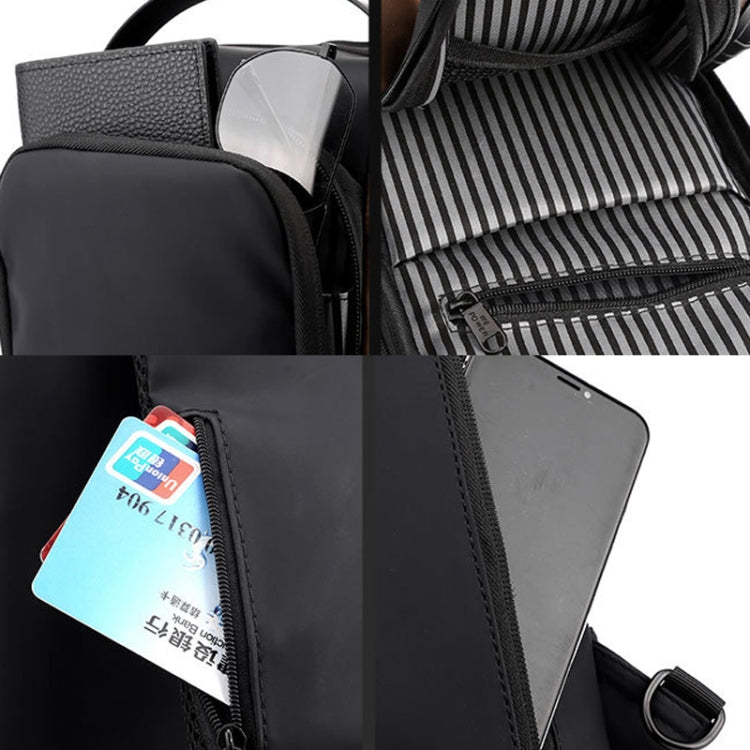 WEPOWER Herren Brusttasche Anti-Diebstahl Zahlenschloss Motorradtasche Umhängetasche (Schwarz)