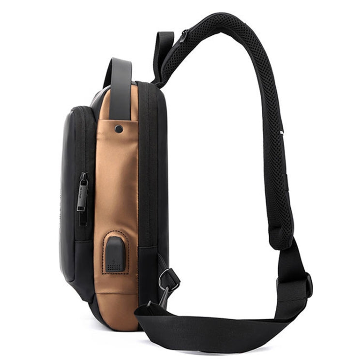 WEPOWER Herren Brusttasche Anti-Diebstahl Zahlenschloss Motorradtasche Umhängetasche (Schwarz)
