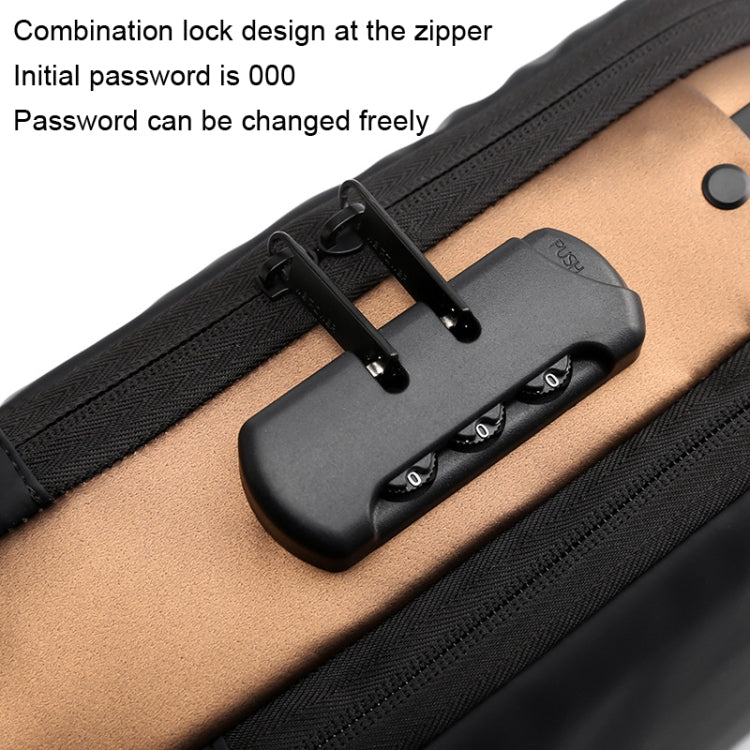 WEPOWER Herren Brusttasche Anti-Diebstahl Zahlenschloss Motorradtasche Umhängetasche (Schwarz)