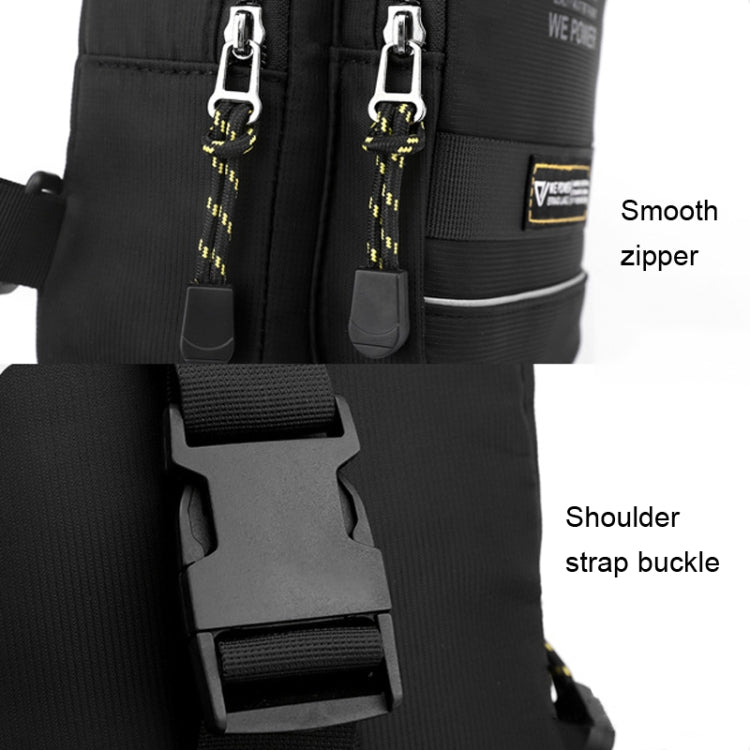 WEPOWER Men Chest Bag Outdoor Shoulder Messengers Bag With USB Charging Port Sports Small Bag(Dark Green)