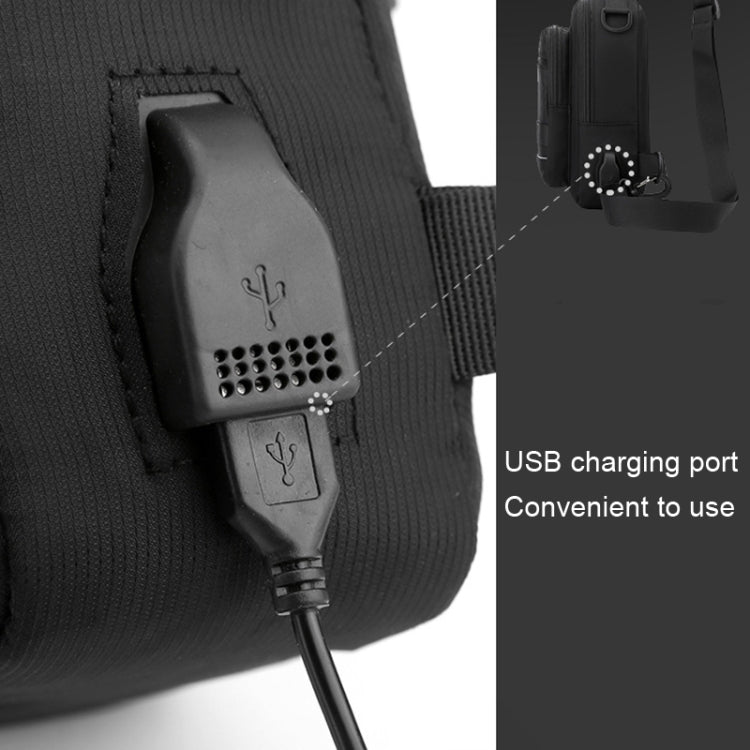 WEPOWER Men Chest Bag Outdoor Shoulder Messengers Bag With USB Charging Port Sports Small Bag(Gray Green)