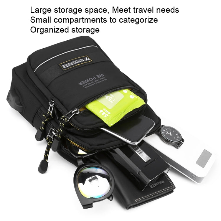 WEPOWER Men Chest Bag Outdoor Shoulder Messengers Bag With USB Charging Port Sports Small Bag(Gray Green)