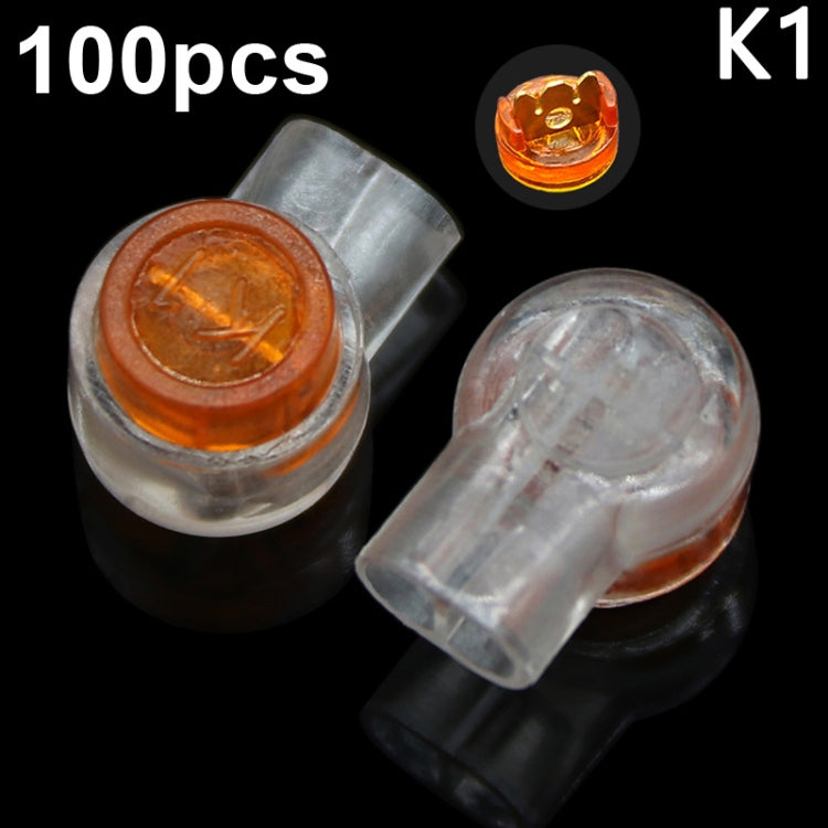 100pcs /Pack Network Cable Telephone Line Connector Moisture-Proof Waterproof Wiring Terminals, K1, K2