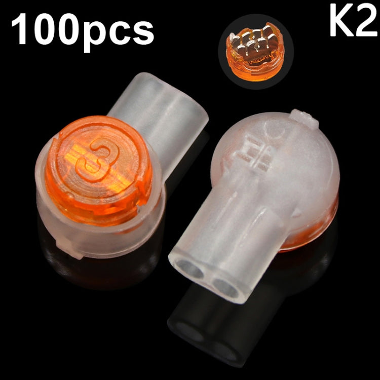100pcs /Pack Network Cable Telephone Line Connector Moisture-Proof Waterproof Wiring Terminals, K1, K2