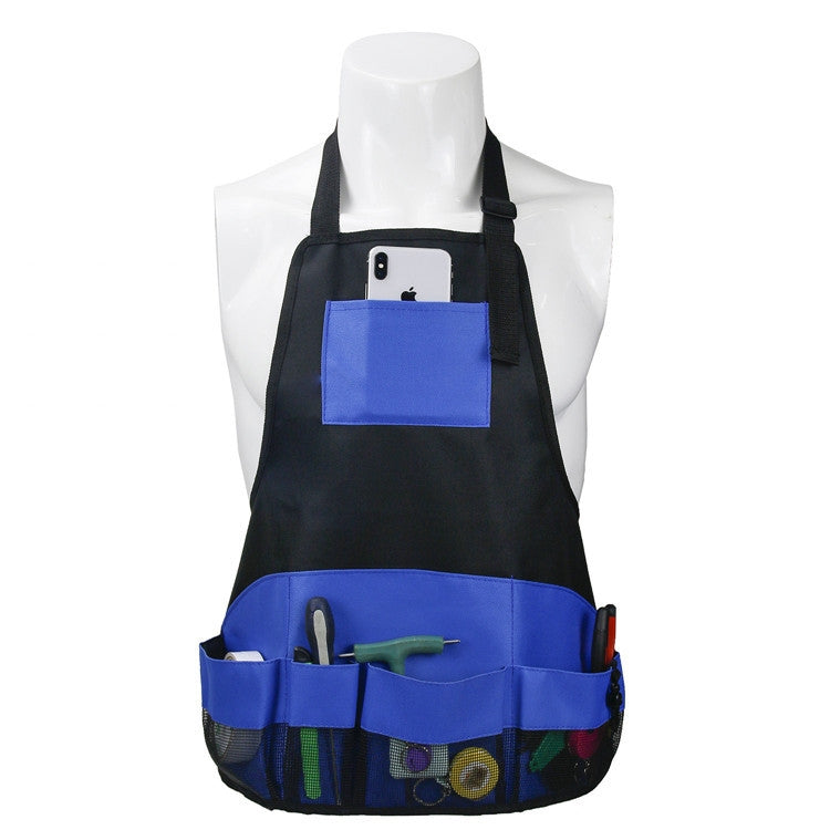 Multi Pocket Tool Apron Blue Garden Gardening Apron, Black+Blue