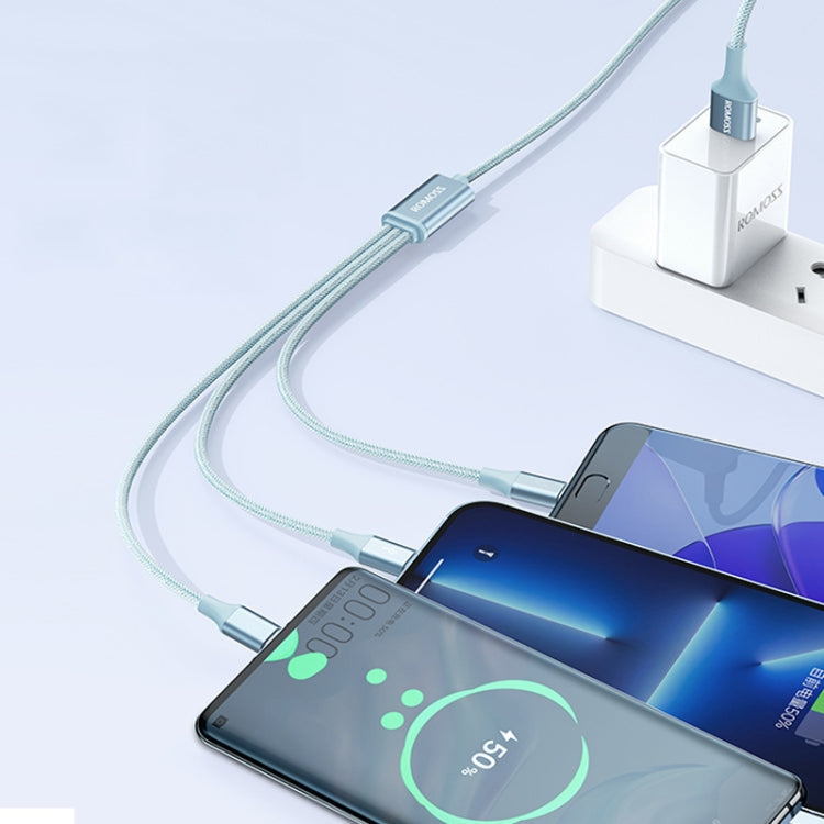 ROMOSS CB25 3 In 1 3.5A  8 Pin + Micro USB + Type C/USB-C Cable 1m(Space Gray)