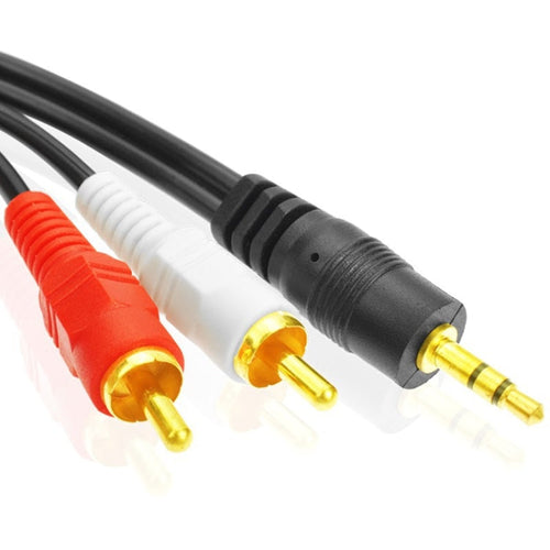 1.5m Full Copper 3.5mm To Double Lotus Audio Cable AV 1 In 2 Speaker Cable