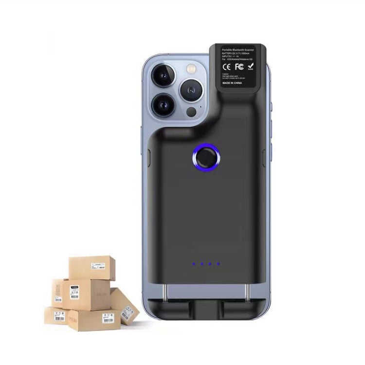 HC101D  2D Bluetooth Barcode Scanner Wireless Back Clip Phone Barcode Reader, 2D Side
