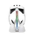Ladestation-Aufbewahrungshalterung für Meta Quest 3 VR-Brille mit coolem RGB-Licht (Weiß)