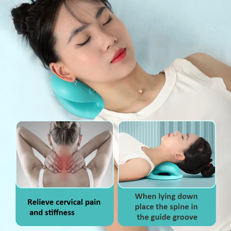 Neck Shoulder Stretcher Cervical Traction Pillow Spine Relaxer Pain Relief Pink