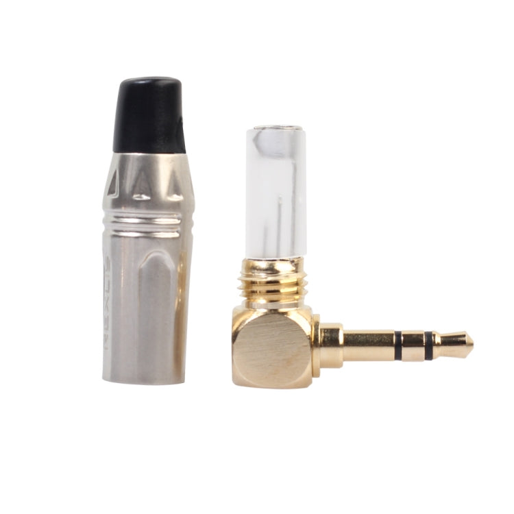 Zinc Alloy L-Shaped 90 Degree 3.5mm Stereo Headset Wire Welding Plug, Zinc Alloy