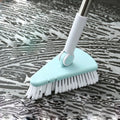 Triangular Floor Cleaning Brush Long Handle Stiff Bristle Corner Crevice Brush Blue