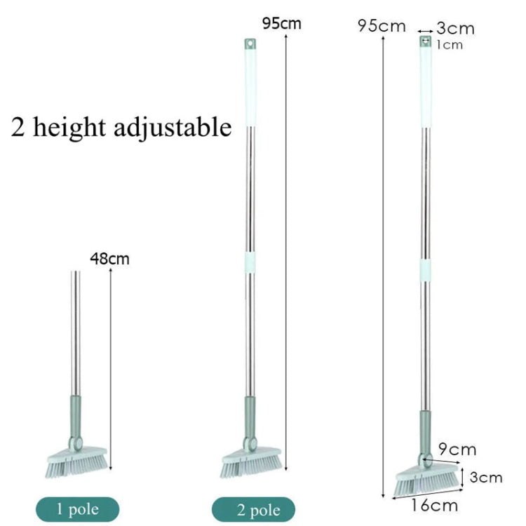 Triangular Floor Cleaning Brush Long Handle Stiff Bristle Corner Crevice Brush Blue