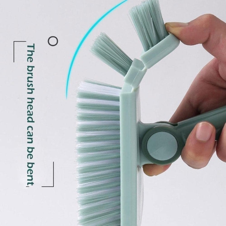Triangular Floor Cleaning Brush Long Handle Stiff Bristle Corner Crevice Brush Blue
