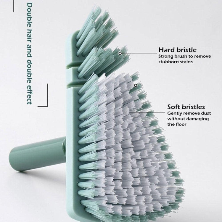 Triangular Floor Cleaning Brush Long Handle Stiff Bristle Corner Crevice Brush Blue