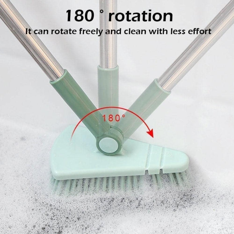 Triangular Floor Cleaning Brush Long Handle Stiff Bristle Corner Crevice Brush Blue