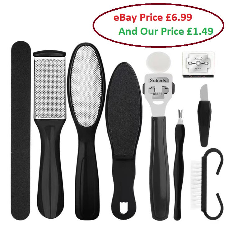 10-in-1 Pedicure Foot Care Kit – Callus Remover, Foot File & Nail Care Set