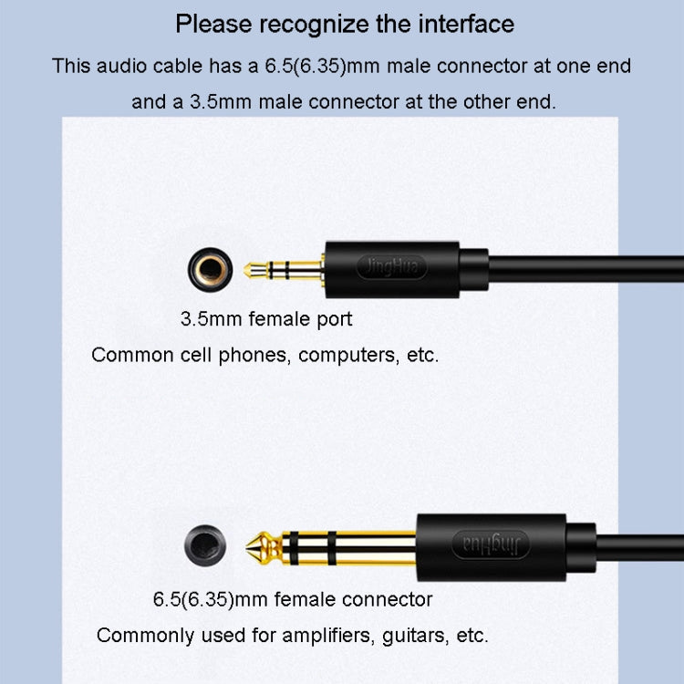 JINGHUA 3,5 mm auf 6,35 mm Audiokabel Verstärker Gitarrenkabel, 0,5 m, 1,5 m, 3 m, 5 m