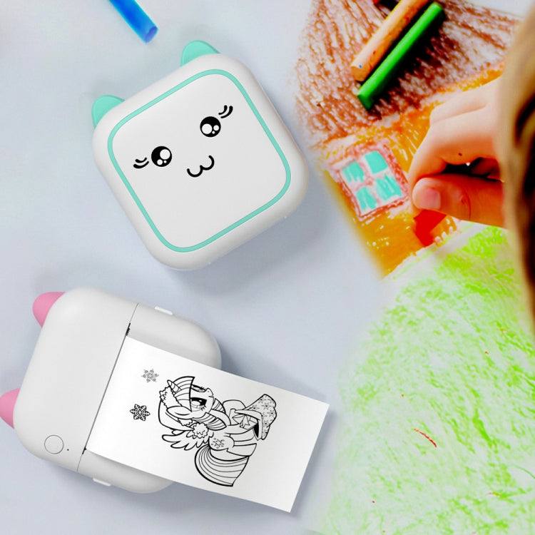 M5 Mini Cartoon Portable Bluetooth Printer Photo Thermal Printer, Blue, Pink