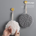 Hand Wipe Ball Quick Dry Hanging Towel Kitchen Bathroom Cleaning Rag Grey