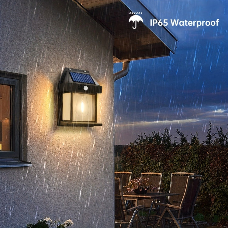 Solar Outdoor Tungsten Wall Light 3 Modes Body Sensing Waterproof Garden Villa Night Light, Spec: Regular White