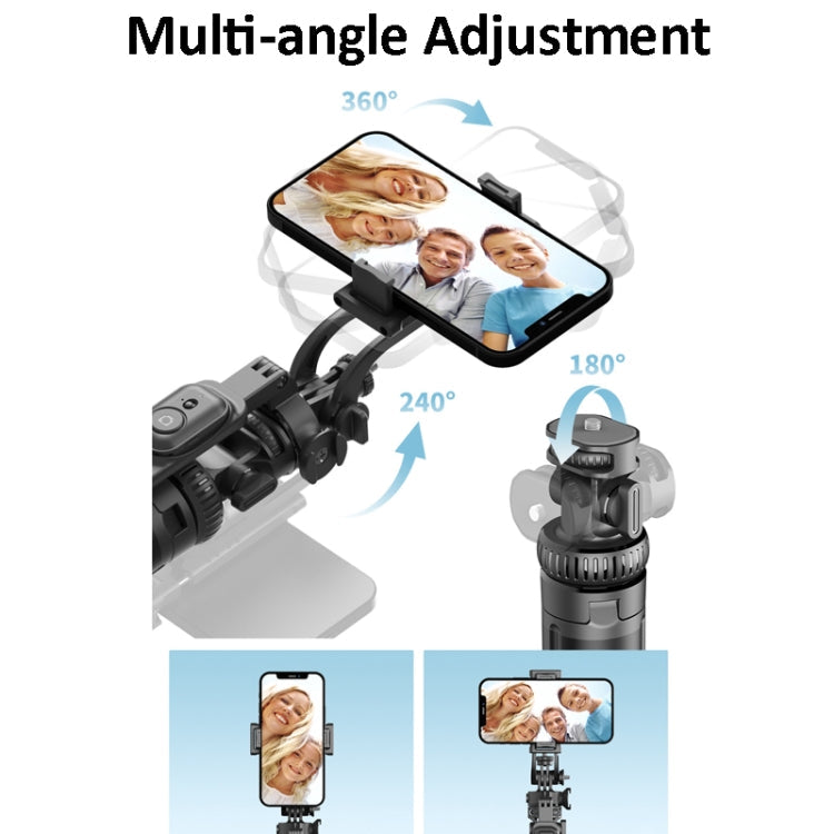 2m Metall-Stativ-Selfie-Stick mit 4 Erweiterungsschnittstellen für Handy und Kamera (Schwarz)