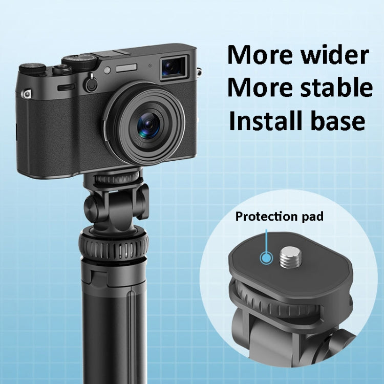 2m Metall-Stativ-Selfie-Stick mit 4 Erweiterungsschnittstellen für Handy und Kamera (Schwarz)