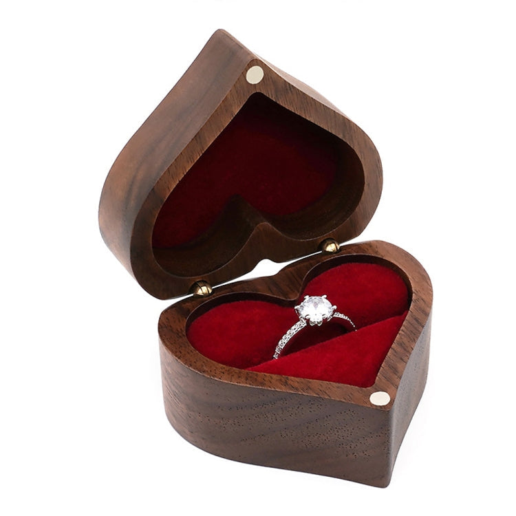 Wooden Heart Shape Ring Box Jewelry Storage Wedding Engagement Gift Box RB529-C2