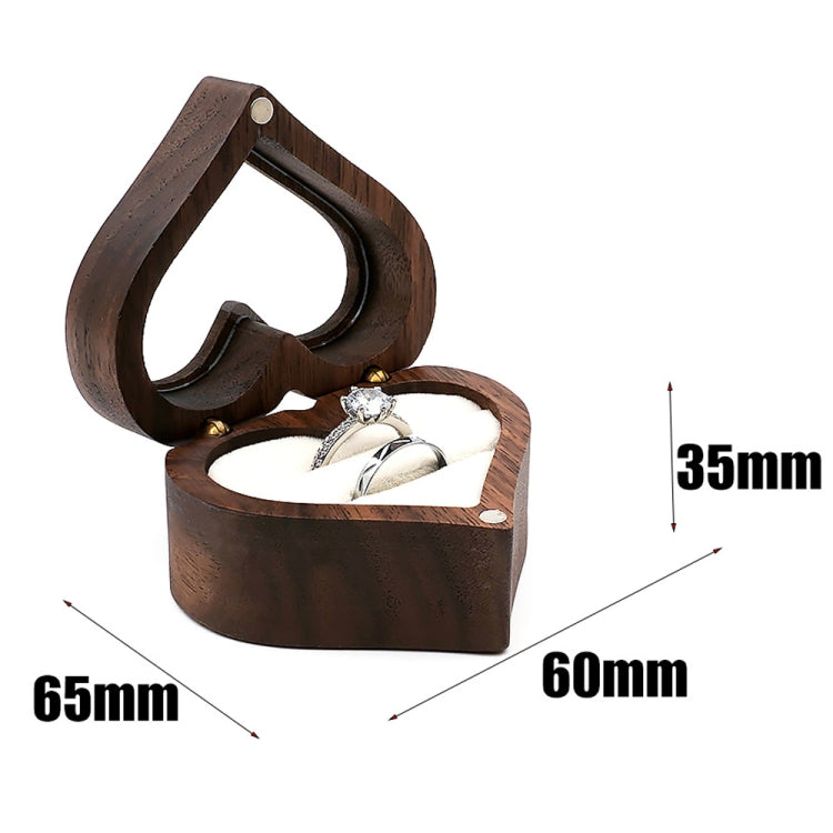 Wooden Heart Shape Ring Box Jewelry Storage Wedding Engagement Gift Box RB529-C2