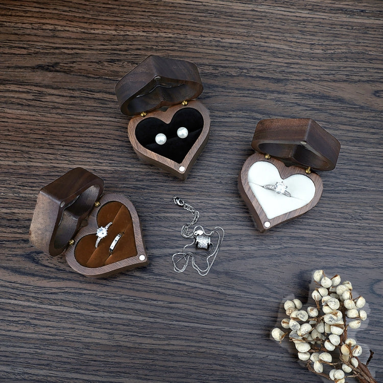 Wooden Heart Shape Ring Box Jewelry Storage Wedding Engagement Gift Box RB529-C2