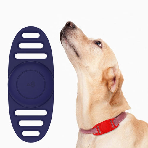 AirTag Waterproof Silicone Case Pet Collar Holder Luminous Blue Tracker Cover