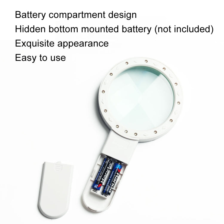 30X Magnifier With Violet Light Students Elderly Reading Maintenance Magnifying Glass, 125mm 13 Lights