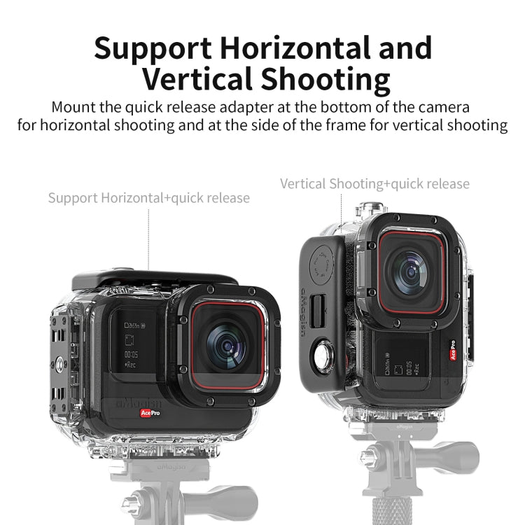 aMagisn Horizontal- und Vertikal-Tauchgehäuse, 60m wasserdichtes Zubehör, für Insta360 Ace