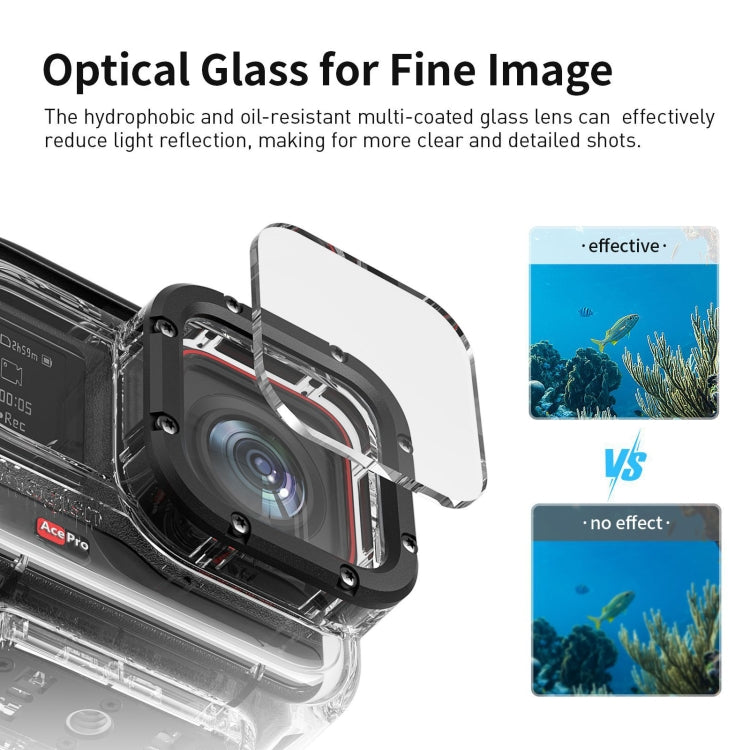 aMagisn Horizontal- und Vertikal-Tauchgehäuse, 60m wasserdichtes Zubehör, für Insta360 Ace