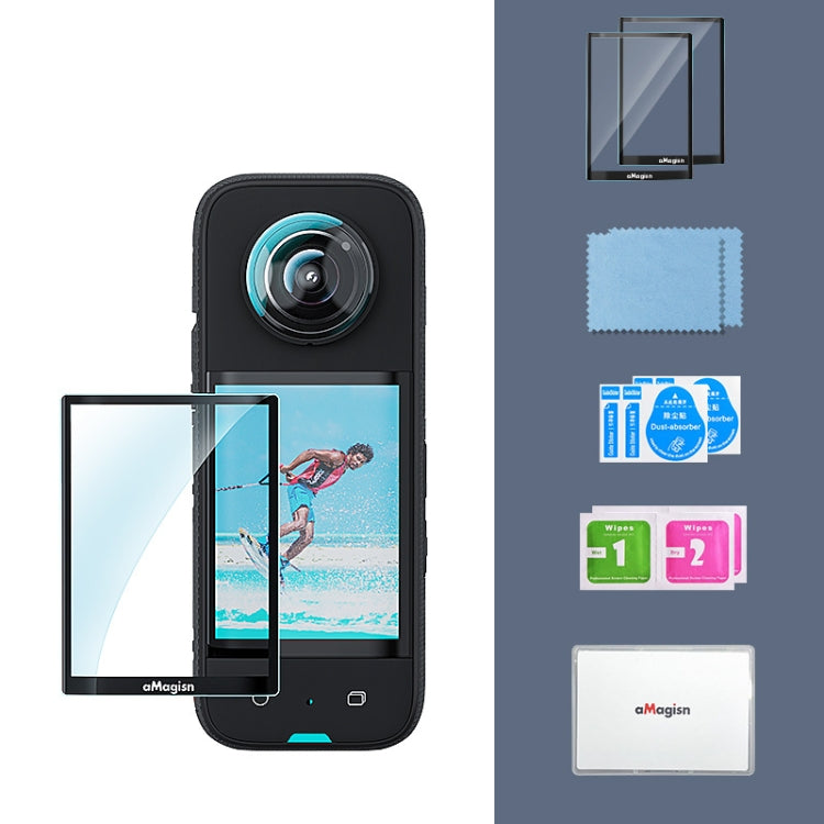 aMagisn Hartglas-Displayschutzfolie für Insta360 X3 Sportkamera-Zubehör, 2er-Set