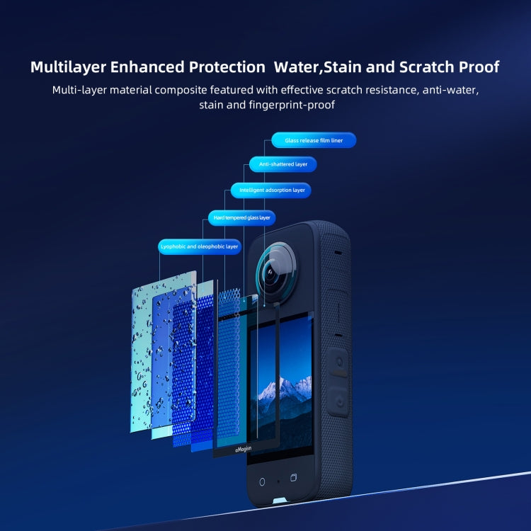aMagisn Hartglas-Displayschutzfolie für Insta360 X3 Sportkamera-Zubehör, 2er-Set