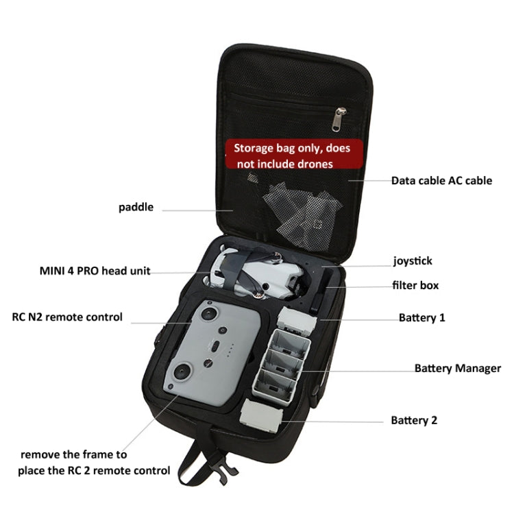 For DJI Mini 4 Pro BKANO Storage Bag Shoulder Bag Messenger Bag Suitcase, For DJI Mini 4 Pro
