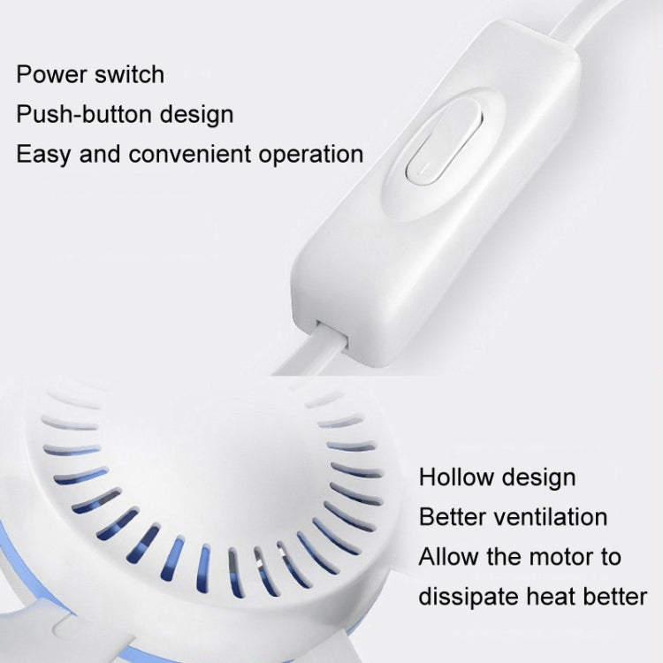 USB Home Dormitory Mute High Wind Power Mini Fan Six Blade Small Ceiling Fan, Style: Single Fan