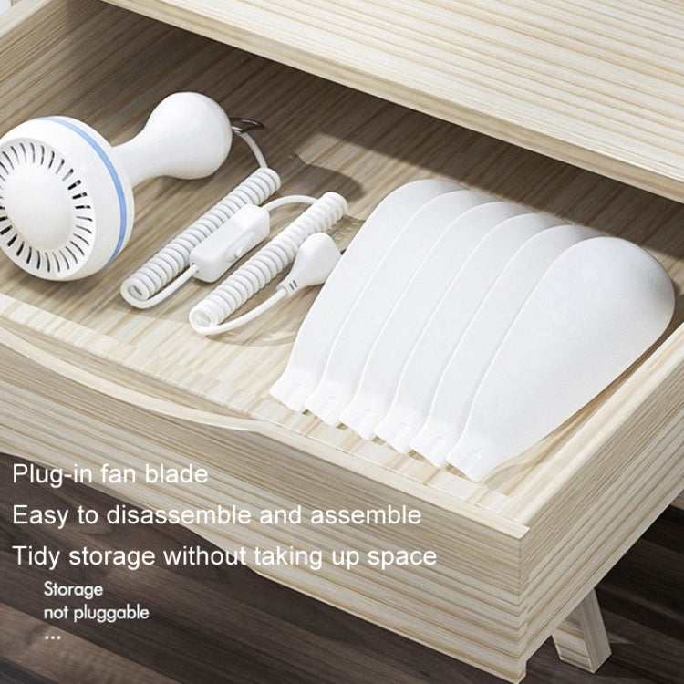 USB Home Dormitory Mute High Wind Power Mini Fan Six Blade Small Ceiling Fan, Style: Single Fan