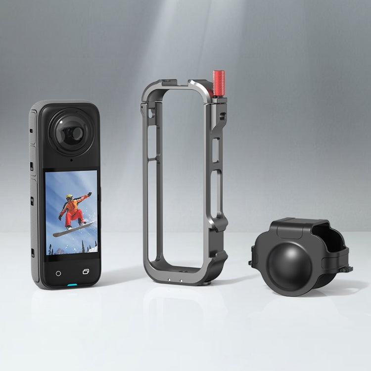 Für Insta360 X4 Metallrahmen Action-Kamera Hasenkäfig Erweiterungshalterung, Metallrahmen