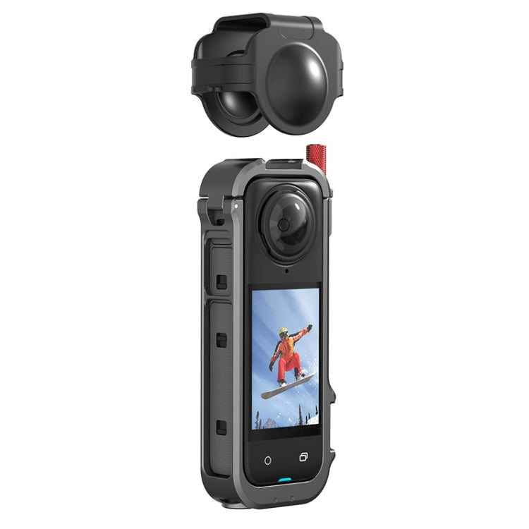 Für Insta360 X4 Metallrahmen Action-Kamera Hasenkäfig Erweiterungshalterung, Metallrahmen