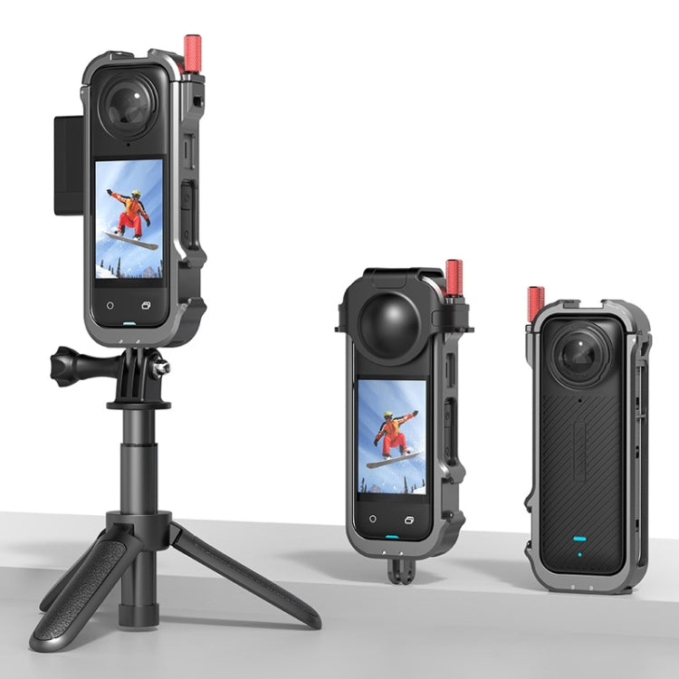 Für Insta360 X4 Metallrahmen Action-Kamera Hasenkäfig Erweiterungshalterung, Metallrahmen