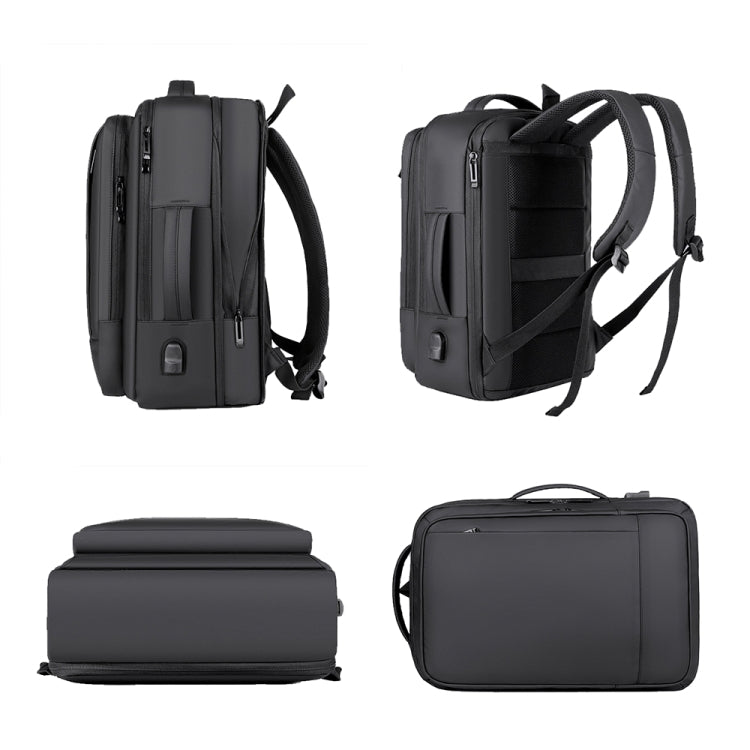 Erweiterbarer, wasserdichter Business-Laptop-Rucksack mit USB-Anschluss